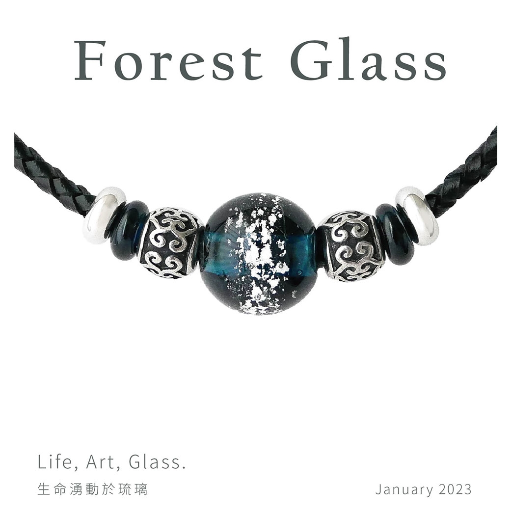 大星雲皮繩項鍊 (琉璃規格20mm孔徑4mm)