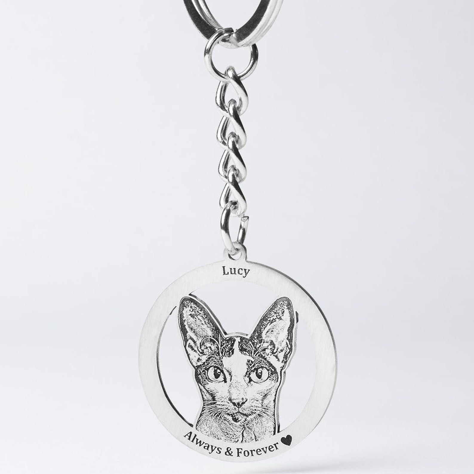 客製純銀鑰匙圈(心型/圓型)