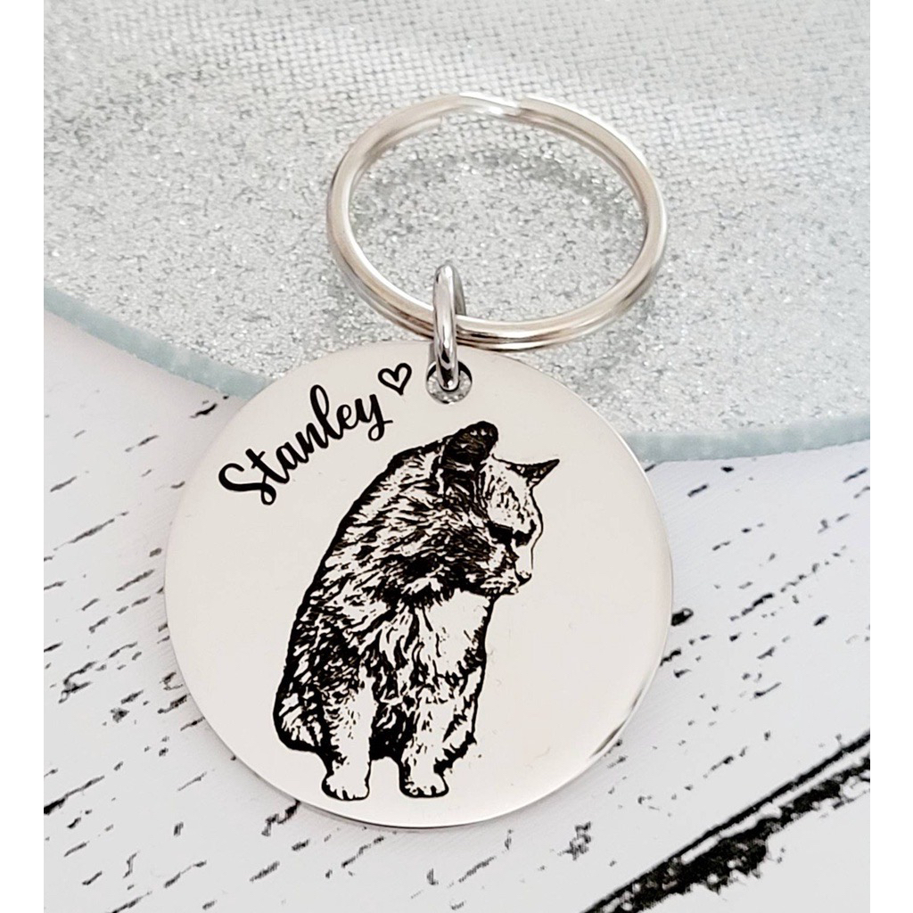 客製純銀圓牌鑰匙圈